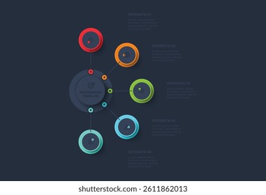Creative concept for infographic with 5 steps, options, parts or processes. Business data visualization.