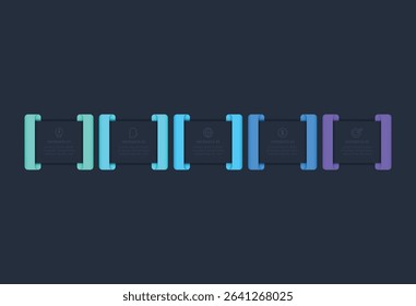 Creative concept for infographic with 5 steps, template for web on a black background.