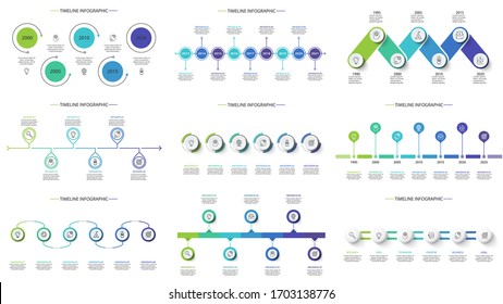 Creative concept for infographic with 6, 7, 9 steps, options, parts or processes. Business data visualization