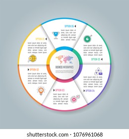 Creative concept for infographic with 6 options, parts or processes. Timeline infographic business design and marketing icons for presentation, annual report, diagram, workflow layout and web design.