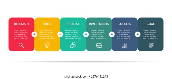 Creative concept for infographic with 6 steps, options, parts or processes. Business data visualization. Vector business template for timeline presentation.