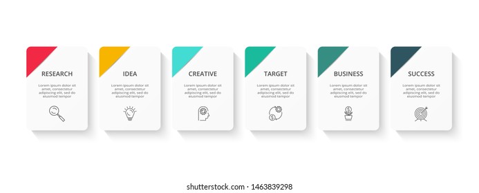 Creative concept for infographic with 6 steps, options, parts or processes. Business data visualization.