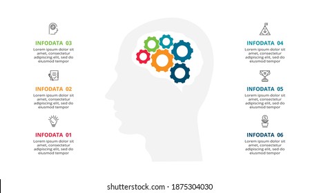 Creative concept for infographic with 6 steps, options, parts or processes. Business data visualization