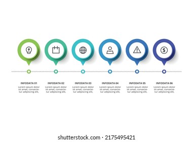 Creative concept for infographic with 6 steps, options, parts or processes. Business data visualization.