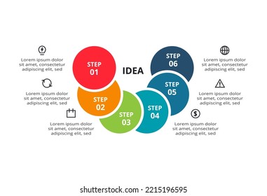 Creative concept for infographic with 6 steps, options, parts or processes.