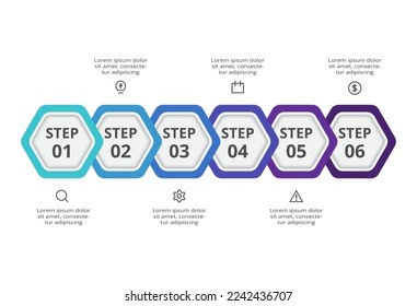 Creative concept for infographic with 6 steps, options, parts or processes.