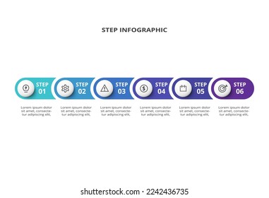 Creative concept for infographic with 6 steps, options, parts or processes.