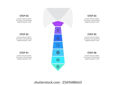 Creative concept for infographic with 6 steps, options, parts or processes. Business data visualization.