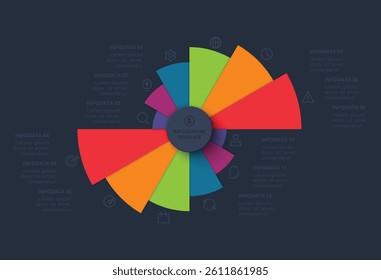 Creative concept for infographic with 6 steps, options, parts or processes. Business data visualization.