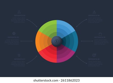 Creative concept for infographic with 6 steps, options, parts or processes. Business data visualization.
