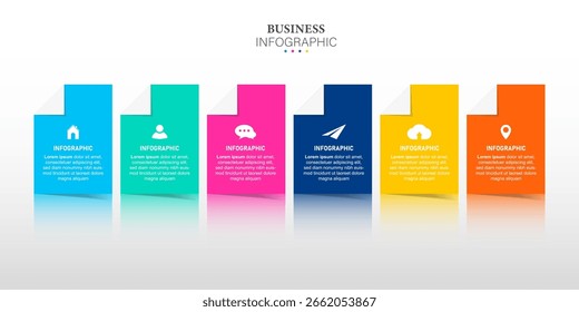 Creative concept for infographic with 6 steps, options, parts or processes. Business data visualization