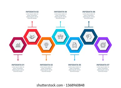 Creative concept for infographic with 7 steps, options, parts or processes. Business data visualization. Vector business template for timeline presentation.