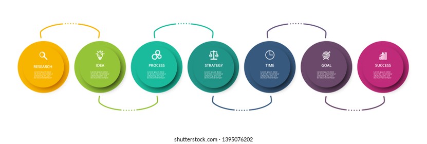 Creative concept for infographic with 7 steps, options, parts or processes. Business data visualization. Vector business template for timeline presentation.