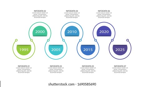 Creative concept for infographic with 7 steps, options, parts or processes. Business data visualization