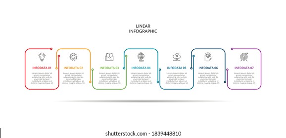 Creative concept for infographic with 7 steps, options, parts or processes. Business data visualization