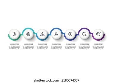 Creative concept for infographic with 7 steps, options, parts or processes. Business data visualization.