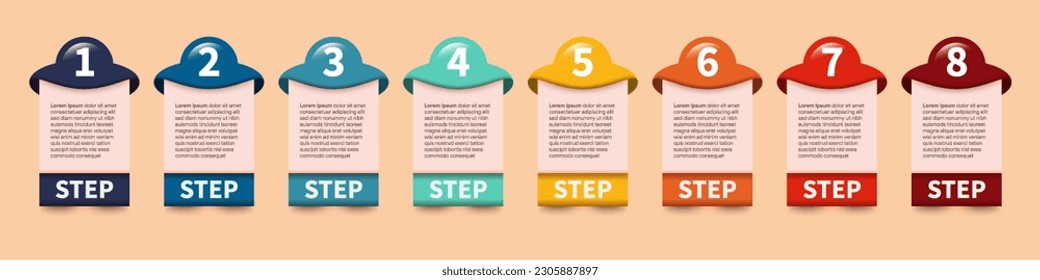 Creative concept infographic 8 options steps parts elements data visualization vector design template for presentations advertising layouts annual reports