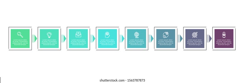 Creative concept for infographic with 8 steps, options, parts or processes. Business data visualization.