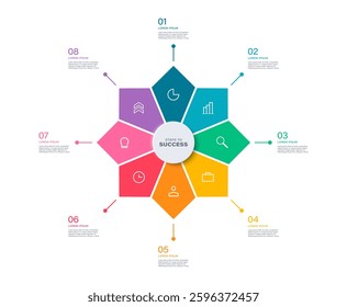 Creative concept for infographic with 8 steps, options, parts or processes. Vector design template