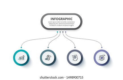 Creative concept for infographic. Business data visualization. Abstract elements diagram with 4 steps, options, parts or processes. Vector business template for presentation.