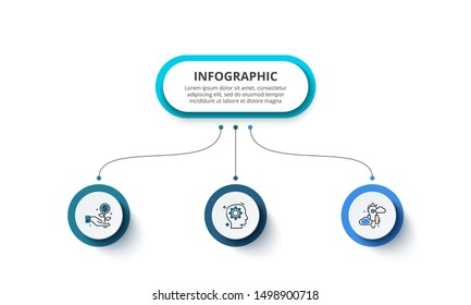 Creative concept for infographic. Business data visualization. Abstract elements diagram with 3 steps, options, parts or processes. Vector business template for presentation.