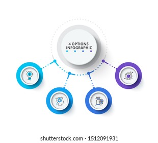 Creative concept for infographic. Business data visualization. Abstract elements diagram with 4 steps, options, parts or processes. Vector business template for presentation.