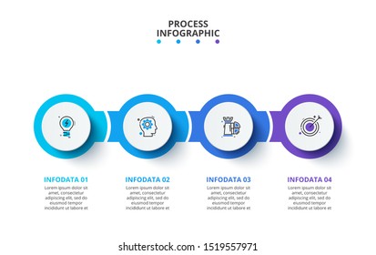 Creative concept for infographic. Business data visualization. Process chart. Abstract elements with 4 steps, options, parts or processes. Vector business template for presentation.