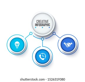 Creative concept for infographic. Business data visualization. Abstract elements diagram with 3 steps, options, parts or processes. Vector business template for presentation.