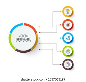 Creative concept for infographic. Business data visualization. Abstract elements diagram with 5 steps, options, parts or processes. Vector business template for presentation.
