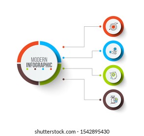Creative concept for infographic. Business data visualization. Abstract elements diagram with 4 steps, options, parts or processes. Vector business template for presentation.