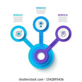 Creative concept for infographic. Business data visualization. Abstract elements diagram with 3 steps, options, parts or processes. Vector business template for presentation.