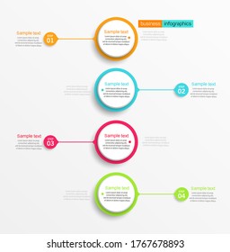 Creative concept for infographic. Business data visualization. Abstract elements diagram with 4 steps, options, parts or processes. Vector business template for presentation
