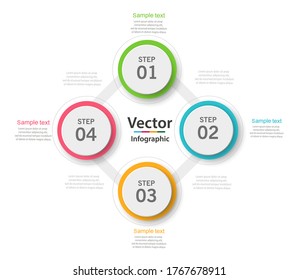 Creative concept for infographic. Business data visualization. Abstract elements diagram with 4 steps, options, parts or processes. Vector business template for presentation