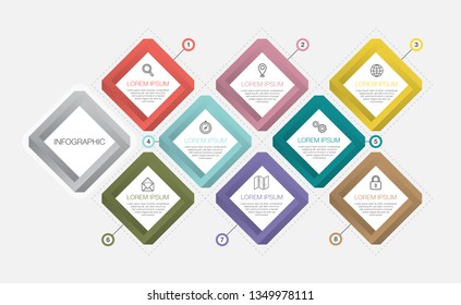 Creative concept for infographic design template. Business presentation. Process chart. Abstract elements of diagram, option, parts or process - Vector