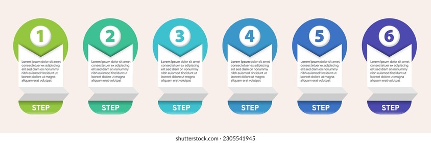 Creative concept Infographic design template with numbers 6 steps Business