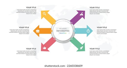 Creative concept for infographic element vector 6 options, steps, list, process. Abstract elements of graph, diagram with steps, options, parts or processes, timeline infographics, workflow or chart.
