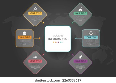 Creative concept for infographic element vector 6 options, steps, list, process. Abstract elements of graph, diagram with steps, options, parts or processes, timeline infographics, workflow or chart.