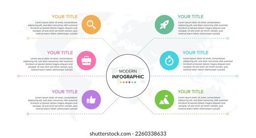 Creative concept for infographic element vector 6 options, steps, list, process. Abstract elements of graph, diagram with steps, options, parts or processes, timeline infographics, workflow or chart.