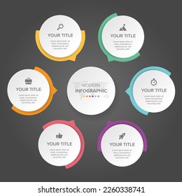 Creative concept for infographic element vector 6 options, steps, list, process. Abstract elements of graph, diagram with steps, options, parts or processes, timeline infographics, workflow or chart.