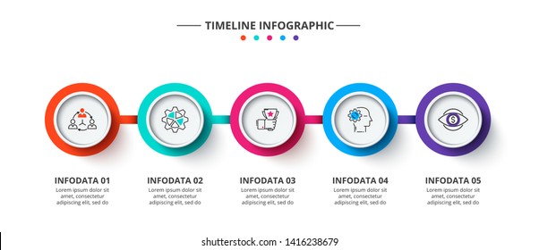 Creative concept for infographic. Process chart. Abstract elements of graph, diagram with 5 steps, options, parts or processes. Vector business template for presentation.