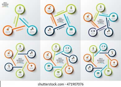 Creative concept for infographic. Process chart. Abstract elements of graph, diagram with 3, 4, 5, 6, 7 and 8 steps, options, parts or processes. Vector business template for presentation.