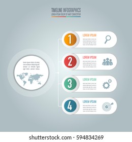Creative concept for infographic. Timeline infographic design vector and marketing icons for presentation, workflow layout, diagram, annual report, web design. Business concept with 4 steps.