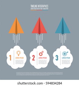 Creative concept for infographic. Timeline infographic design vector and marketing icons for presentation, workflow layout, diagram, annual report, web design. Business concept with 3 steps.