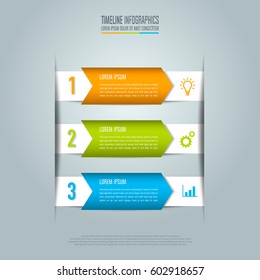 Creative concept for infographic. Timeline infographic design vector and marketing icons for presentation, workflow layout, diagram, annual report, web design. Business concept with 3 options, steps.