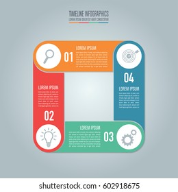 Creative concept for infographic. Timeline infographic design vector and marketing icons for presentation, workflow layout, diagram, annual report, web design. Business concept with 4 options, steps.