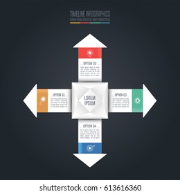 Creative concept for infographic. Timeline infographic design vector and marketing icons for presentation, workflow layout, diagram, annual report, web design. Business concept with 4 options.