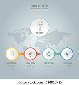 Creative concept for infographic. Timeline infographic design vector and marketing icons for presentation, workflow layout, diagram, annual report, web design. Business concept with 4 options.