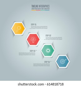 Creative concept for infographic. Timeline infographic design vector and marketing icons for presentation, workflow layout, diagram, annual report, web design. Business concept with 4 options