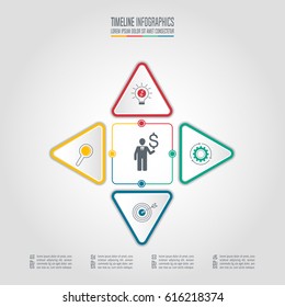 Creative concept for infographic. Timeline infographic design vector and marketing icons for presentation, workflow layout, diagram, annual report, web design. Business concept with 4 options.