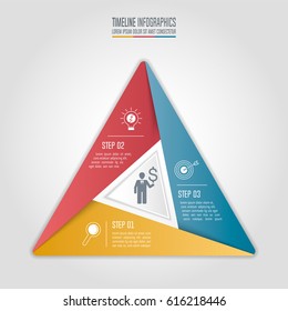 Creative concept for infographic. Timeline infographic design vector and marketing icons for presentation, workflow layout, diagram, annual report, web design. Business concept with 3 options.